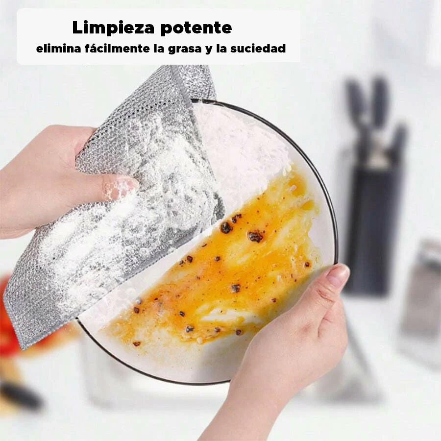 Paño de cocina doméstico con superficie abrasiva (juego de 5)